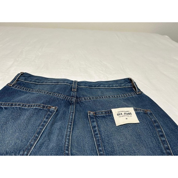 Outerknown Sea Jeans The Brook Wide Leg High Rise Blue Denim Womens Size 28 New - Picture 5 of 10